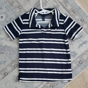 Janie and Jack Boys Terry Short Sleeve Toweling Striped Polo Shirt Sz6